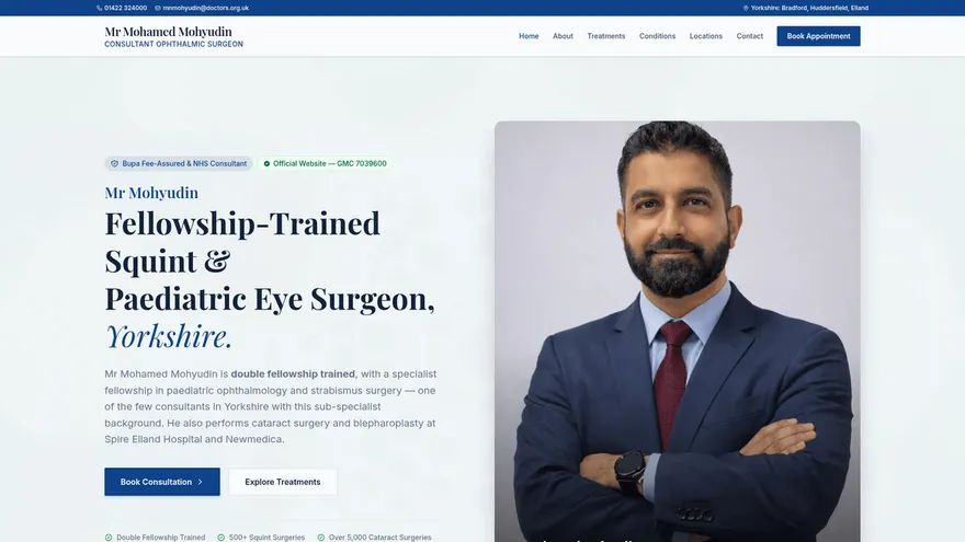 Mohamed Mohyudin's consultant ophthalmic surgeon website